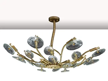 IN BLOOM 1080/16 - LED brass and glass chandelier _ Possoni Illuminazione